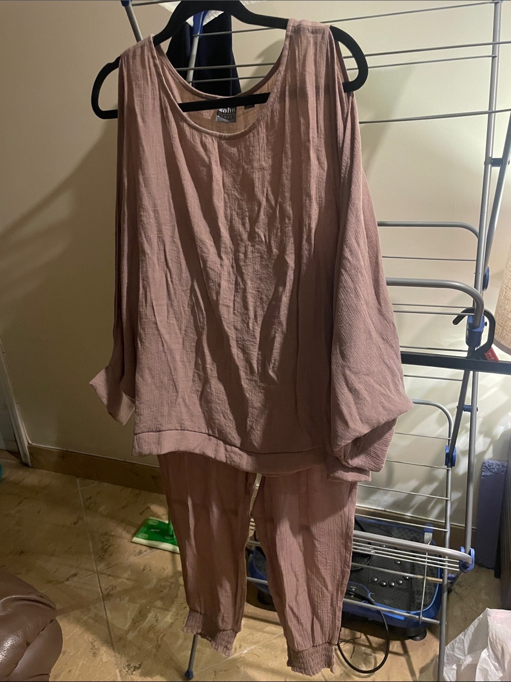 Tan  Two-Piece Lounge Set